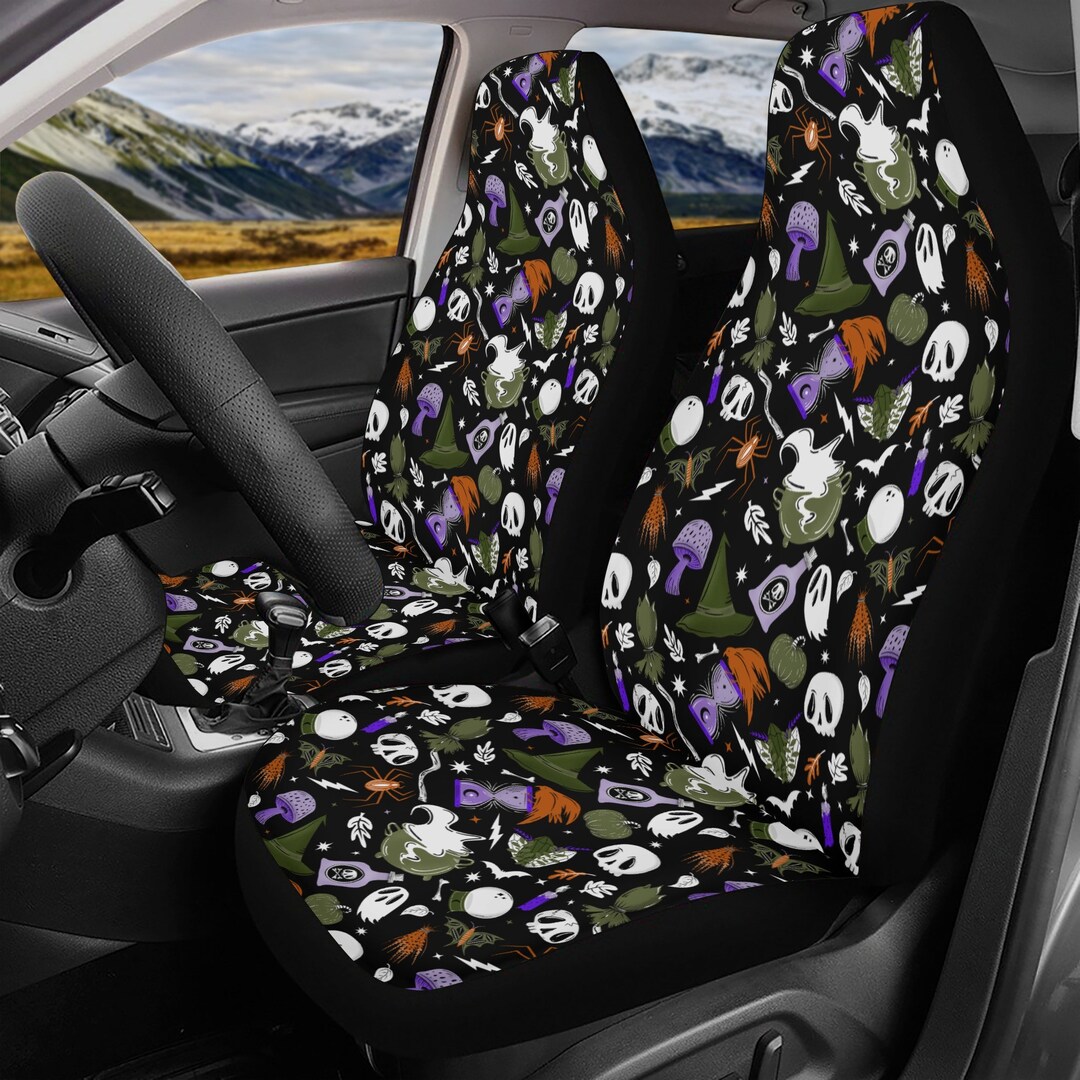 Witchy Cottagecore Car Seat Covers, Dark Academia Car Seat Covers