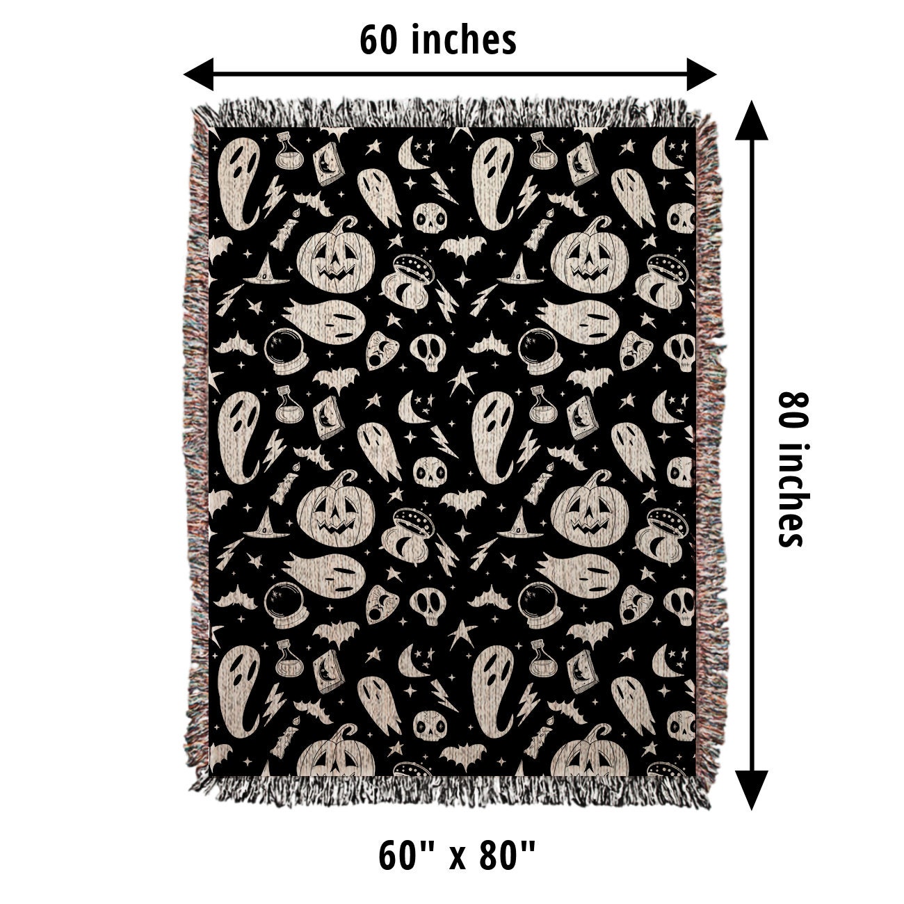 Personalized Witch By Natural Fleece Throw Blanket/ Quilt Blanket - Halloween Gift Idea