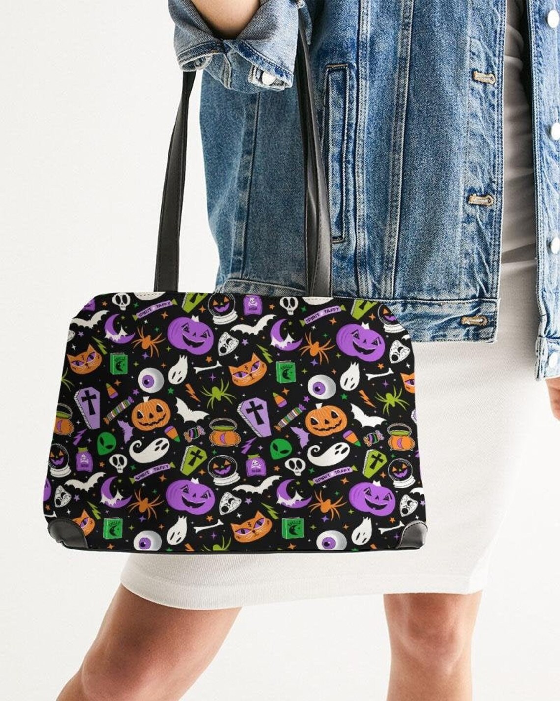 Halloween Purse Faux Leather Handbag Faux Leather Halloween Etsy