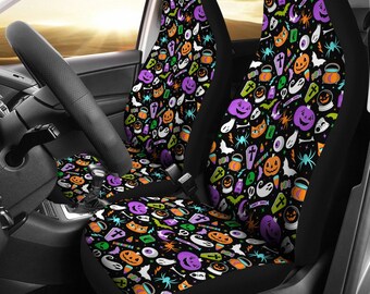 Creepy Car Seat Covers, Halloween Car Seat Covers, Spooky Car Seat Covers, Gothic Car Seat Covers, Goth Car Seat Covers