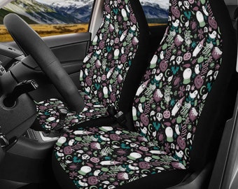 Witchy Cottagecore Car Seat Covers, Forestcore Car Seat Covers, Spooky Car Seat Covers, Gothic Car Seat Covers, Witchy Car Seat Covers