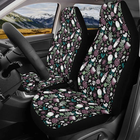 Witchy Car Seat Covers, Spooky Cottagecore, Skeleton Ghost Car Accessories