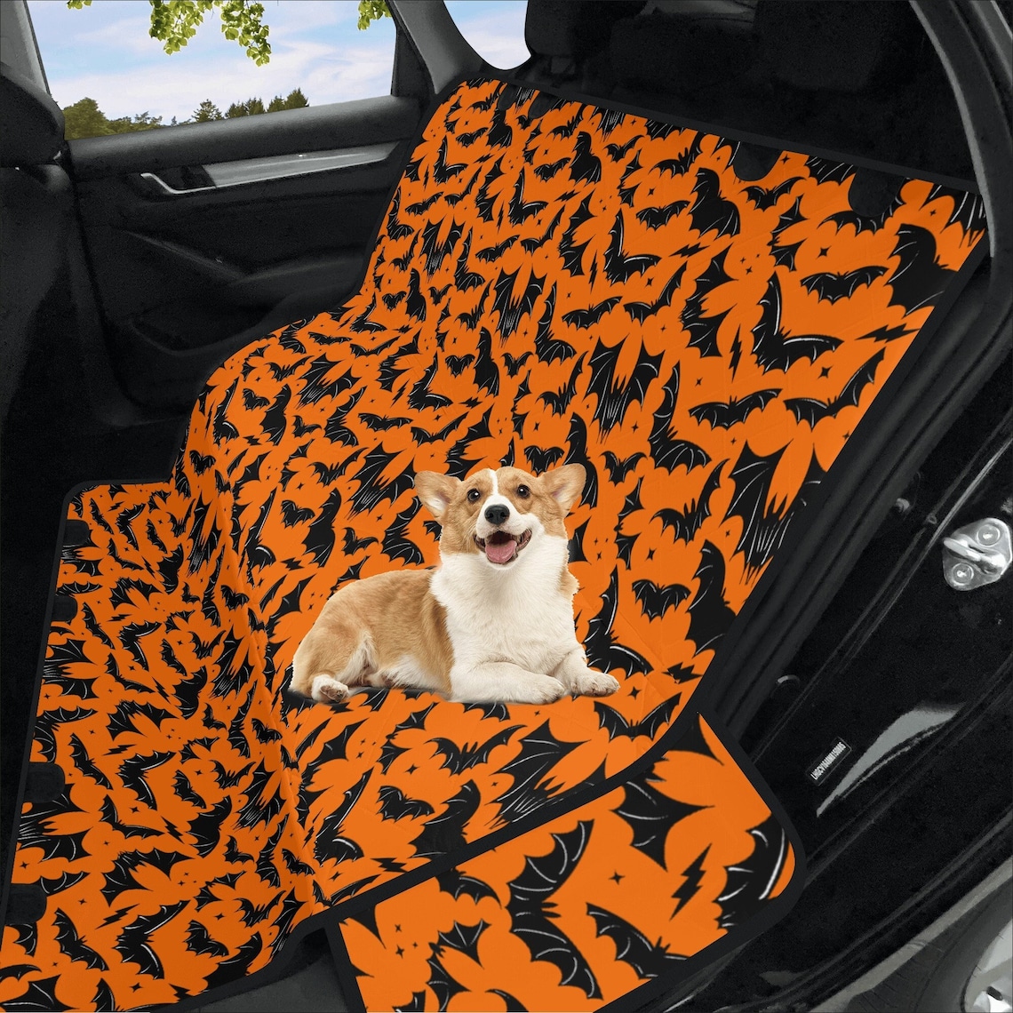 Halloween Back Seat Car Seat Covers Halloween Back Seat Pet image 1