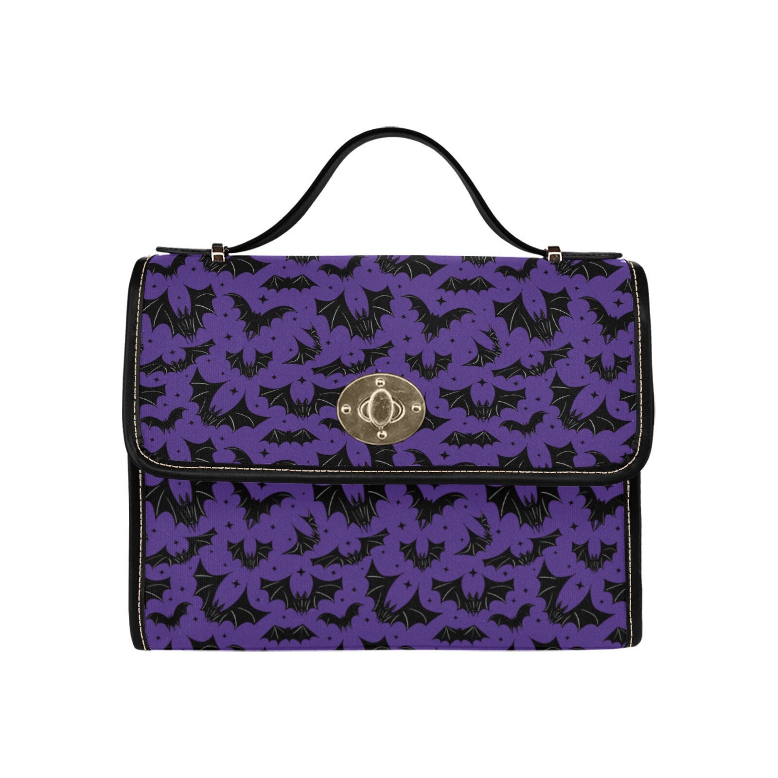Cute Not Spooky Bat Embroidered Purse, Earbud or Hair Accessory Pouch,  Purple