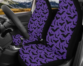 Bats and Stars Car Seat Covers, Halloween Car Seat Covers, Spooky Car Seat Covers, Gothic Car Seat Covers, Goth Car Seat Covers