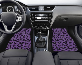 Halloween Gothic Bat Car Floor Mats, Spooky Goth Decor