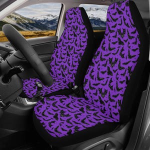 Gothic Bat Car Seat Covers, Halloween Bat Car Seat Covers, Spooky Car Seat Covers, Gothic Car Seat Covers, Gothic Eerie Bat Car Decor