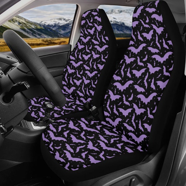 Bats and Stars Car Seat Covers, Halloween Car Seat Covers, Spooky Car Seat Covers, Gothic Car Seat Covers, Goth Car Seat Covers, Pastel Goth