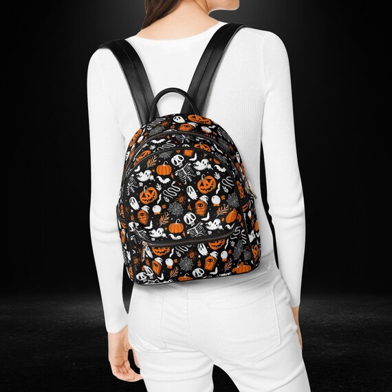 Spooky Mini Orange, Black, White Halloween Backpack, Gothic Skeleton Halloween Backpack, Halloween Purse, Spooky Halloween Purse Backpack - Etsy Spooky Mini Orange, Black, White Halloween Backpack, Gothic Skeleton Halloween Backpack, Halloween Purse, Spooky Halloween Purse Backpack - Etsy