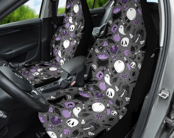 Witchy Cottagecore Car Seat Covers, Spooky Halloween Decor