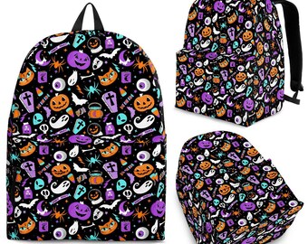 Spooky Backpack, Halloween Backpack, Halloween Themed Backpack, Creepy Backpack, Gothic Backpack, Spooky Travel Backpack