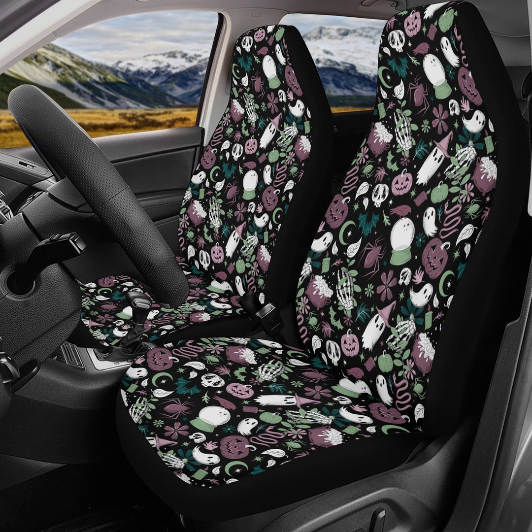 Witchy Cottagecore Car Seat Covers, Forestcore Car Seat Covers, Spooky
