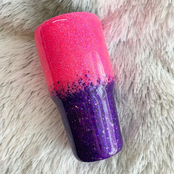 Hot Pink And Purple Ombre Glitter Tumbler Hot Pink Glitter Etsy