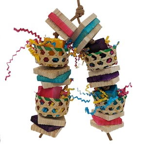 Easter Parrot Toy, Bird Toy with Pine and Balsa, Foraging Bird Toy (No Bunny Like You)