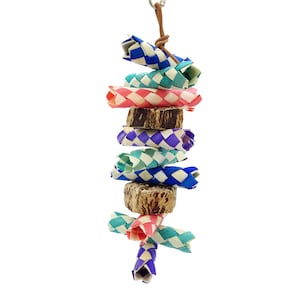 Small Parrot Shredding Toy: Finger Traps & Mahogany Pods (Simply Put)