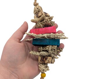 Natural Bird Toy with Balsa, Vine, Seagrass, and More! (Briar)