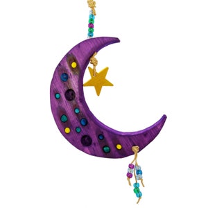 Pine Parrot Swing, Moon Swing for Birds, Small Parrot Swing, (Sweet Dreams)