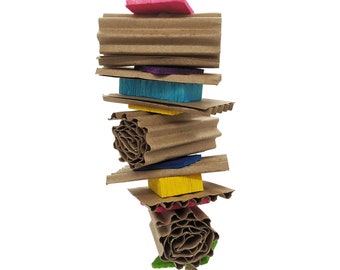 Cardboard Parrot Toy, Bird Toy with Thin Pine and Balsa, (Ripple)