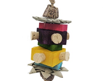 Balsa Parrot Toy: Mahogany Pods, Cork, and Palm Daisies (Prim)