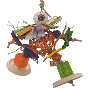 Pumpkin King Halloween Bird Toy: Balsa, Pine & Vine