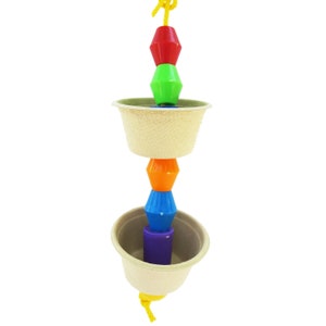 Parrot Foraging Toy: Shreddable Cups & Jumbo Beads