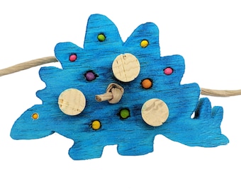 Spike Stegosaurus Balsa Bird Toy | Foraging Chew Toy for Small Medium Parrots