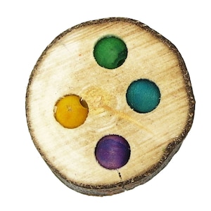 Cottonwood Bird Toy: Wood Coin & Bead Foot Talon Toy (3 Pack) (Cookie)