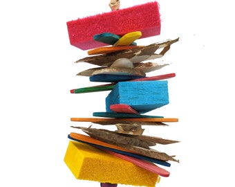 Balsa and Sola Bird Toy, Parrot Toy with Craft Sticks, Mack