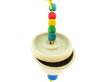 Souffle Foraging Toy: Plant Fiber Cup, Beads, Paper Rope for Small Birds