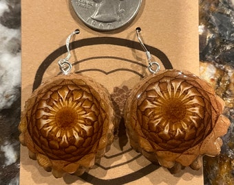 knob cone pine cone earrings