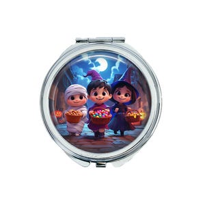 1 Halloween Design 6- Compact Mirror - Make Up Pocket Mirror