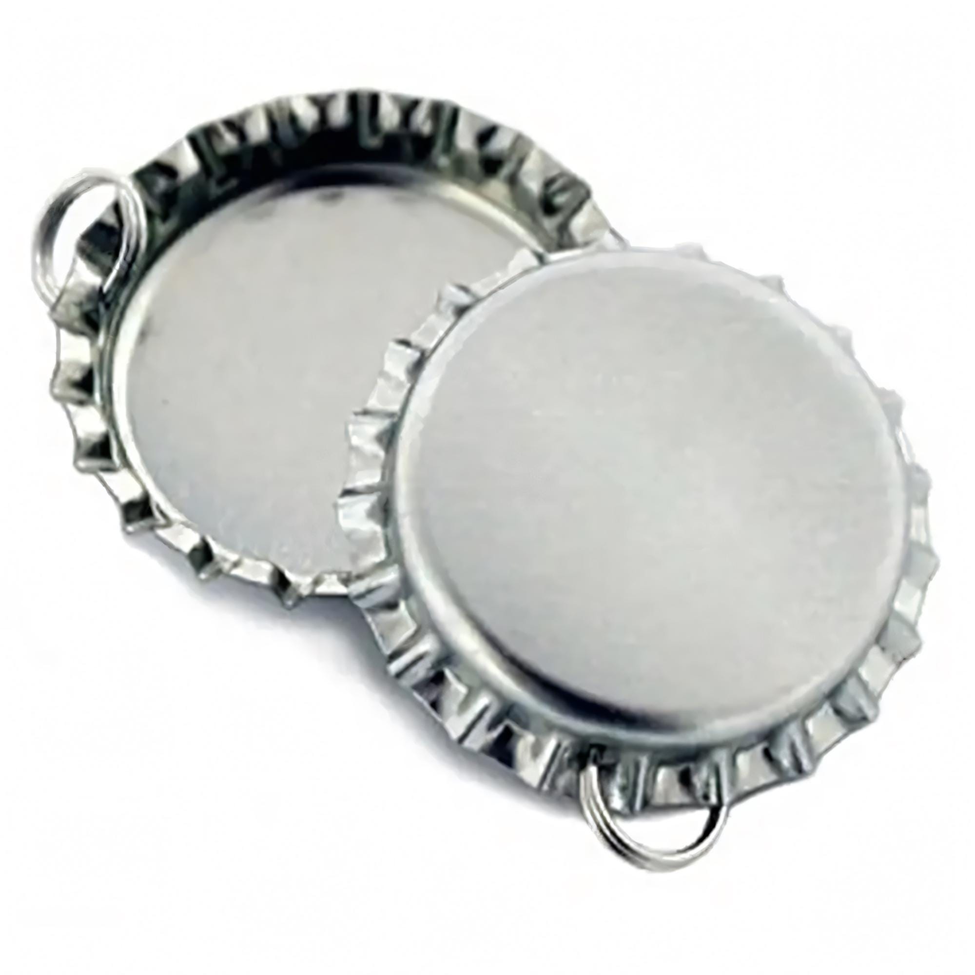 100 Crown Bottle Caps with 8mm Split Rings