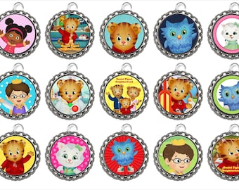 15 Daniel Tiger Bottle Cap Necklaces Set #1