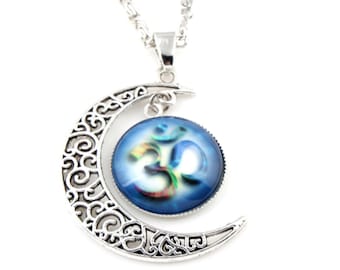 1 Buddha Symbol Moon Crescent Necklace #2