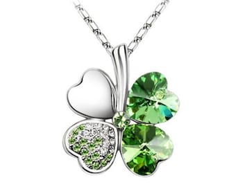 1 Green Four Leaf Clover Necklace