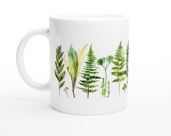 Handcrafted Watercolor Floral Ceramic 11oz Mug Design #4 - Unique Flower Coffee Mug, Gift for Tea & Coffee Lovers