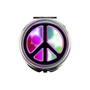 Peace Sign - Compact Mirror - Make Up Pocket Mirror
