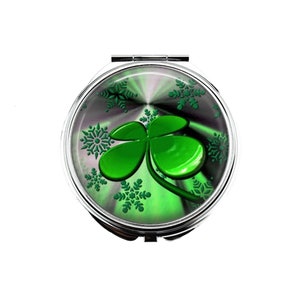 Four Leaf Clover - Compact Mirror - Make Up Pocket Mirror