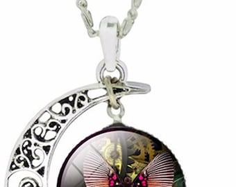 1 Butterfly Moon Crescent Necklace #2
