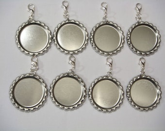 100 Flat Bottle Caps with Zipper Pulls