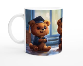 Handmade Cute Bears Ceramic 11oz Mug Design #4 - Adorable Bear Coffee Mug, Perfect Gift for Animal Lovers