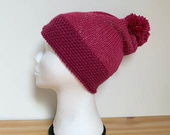 Bonnet brillant fuchsia adulte