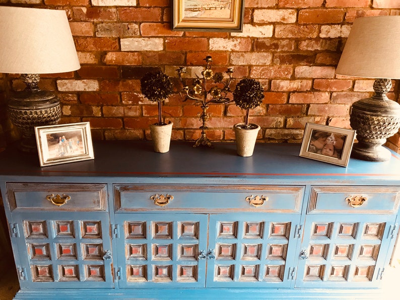 Large Indian Blue Distressed Sideboard/vintage Indian Etsy UK