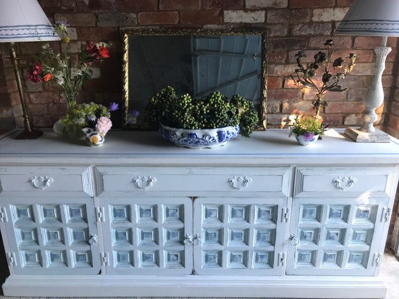 Large Indian Blue Distressed Sideboard/vintage Indian Etsy UK