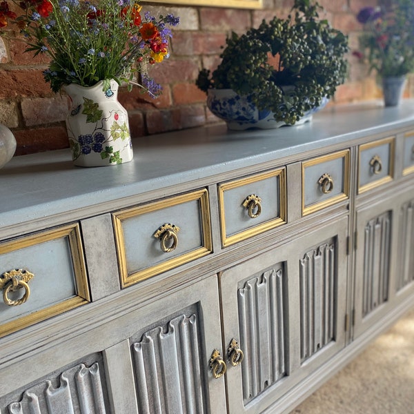 Antique Indian sideboard / Long Painted Sideboard / Upcycled Sideboard