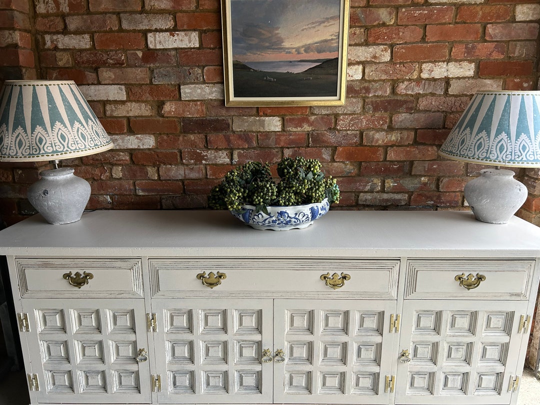 Antique Grey Sideboard / Painted Upcycled TV / Large Etsy UK