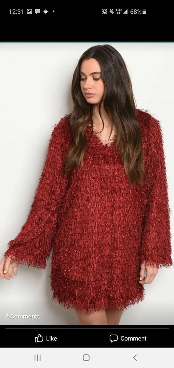 knitted ladies dress Knit Boucle Buttoned Mini Dress