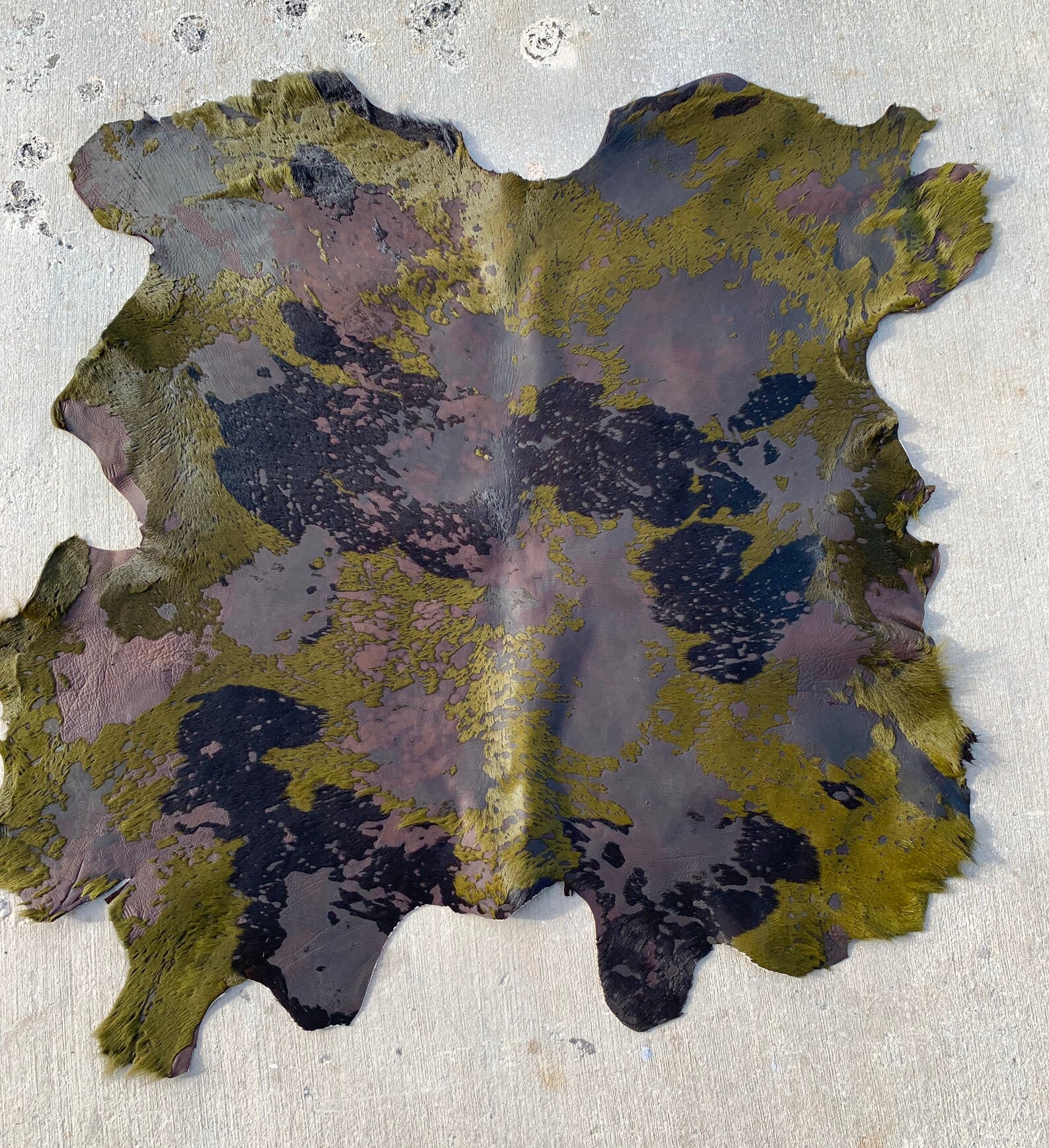 CAMOUFLAGE CAMO acid wash Cowhide Skin calfhide Cowhide Rug Etsy