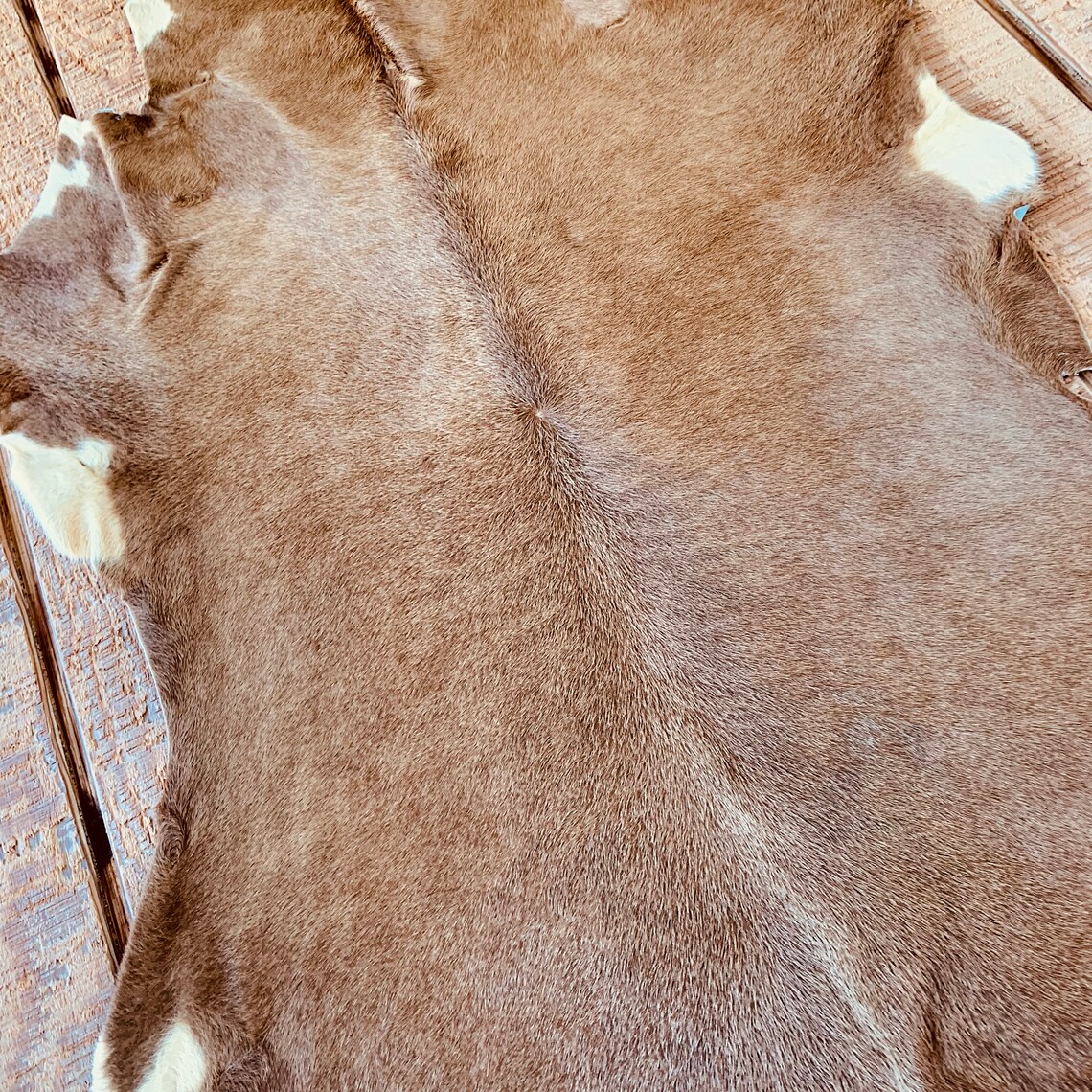 Light Brown & Yellow Cowhide Skin Calf Hide Cowhide Rug Leather 3 X 3
