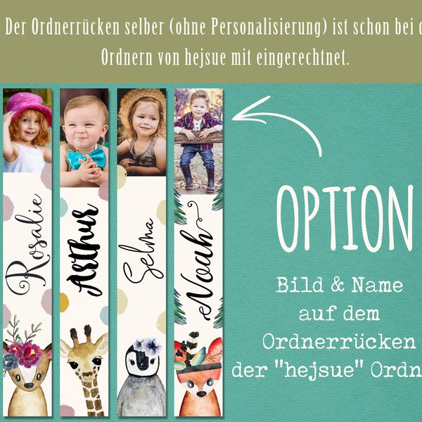 Zusatzoption Ordnerrücken Personalisierung des Kindergarten Portfolio Ordners von hejsue